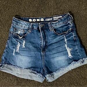 SONG super High Rise Jean Shorts ~ Size 11/30